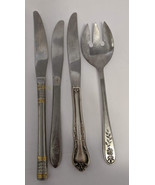 Vintage Mixed Lot of 4 Stainless Flatware Fork Spoon Spork Knife Oneida ... - £11.61 GBP