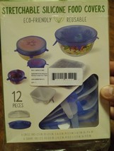 Evriholder Stretchable Silicone Food Covers 12 Pieces Eco Friendly Reusable New - £10.32 GBP