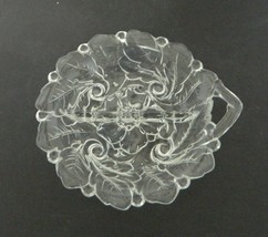 Divided Handled Nappy Crystal Wild Rose Pattern #7 Indiana Glass  - £11.50 GBP