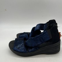 Easy Street Women’s Blue Light Weight Size 7 M Slip On Platform Strappy  - $24.75