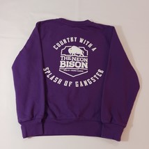 Just Hoods by AWDis JHA030 THE NEON BISON Men's Purple Pullover Sweater Size S image 2