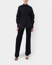 Victoria Beckham Long Sleeve Pleated Sleeve Shirt Ink Blue - €322,30 EUR