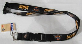 NBA Phoenix Suns Logo on Black Lanyard Detachable Buckle 23&quot;X3/4&quot; by Aminco - £7.46 GBP