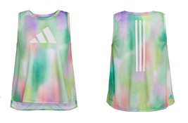 New Adidas Girls Stripe Back Performance Tank Top Youth Sz Xl (14-16y) Logo Tee - $17.72