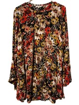umgee women’s Black floral bohemian Flowy tunic dress Size Medium - £17.30 GBP