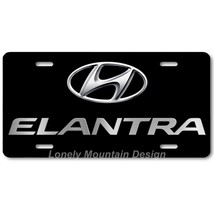 Hyundai Elantra Inspired Art on Black FLAT Aluminum Novelty License Tag Plate - £14.15 GBP