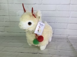 Aurora Cynthia Holiday Christmas Llama Plush Toy Stuffed Animal Pom Puff Collar - £13.61 GBP
