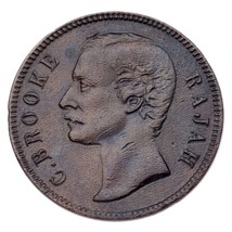 1870 Nuovi Sarawak 1 Cent Rame Moneta (About Extra Sottile Condizioni) K... - £41.55 GBP