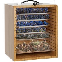 Minifigures Display Case 40K Army Action Figure D&amp;D Miniature Brown Carr... - $95.98