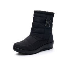  Plus Size Waterproof Flexible Woman Boots High Quality Warm Inside Snow Boots W - £36.33 GBP