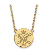 SS w/GP William And Mary Large Enamel Disc Necklace - $140.87 CAD