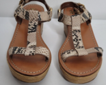 Tory Burch Tracy Womens Sandals 6.5 Platform Wedge T Strap Python Leather - £35.37 GBP