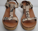 Tory Burch Tracy Womens Sandals 6.5 Platform Wedge T Strap Python Leather - $44.99