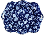 RARE VTG Victoria Ware Ironstone Blue Calico Floral Platter Bowl Handles... - £58.98 GBP