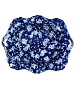 RARE VTG Victoria Ware Ironstone Blue Calico Floral Platter Bowl Handles... - €64,60 EUR