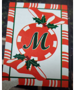 Kirklands Christmas Peppermint Monogram House Garden Flag Set (M) 12x18 - $317.83 MXN