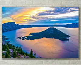 Crater Lake Sunrise, Oregon Scenic Wall Art, Fine Art Photo - Metal Canvas Paper - £24.77 GBP+