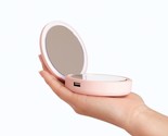 Compact Beauty LED Mirror Power Bank, Pink - £11.65 GBP