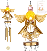 Gifts for Mom,  Angel Solar Wind Chimes for outside with Mother&#39;S Day Ca... - $32.08