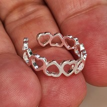 Bague cœur plaqué 925 cœurs liés doigt réglable bijoux de mode pour femmes - £4.52 GBP