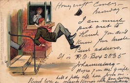 I Am Much Put Out Man Booted OUT~1903 Tuck Write AWAY-LANCE Thackery Postcard - £7.92 GBP