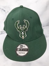 Milwaukee Bucks New Era 9FIFTY Snapback Hat Men&#39;s NBA - Green Beige Logo - £10.78 GBP