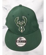 Milwaukee Bucks New Era 9FIFTY Snapback Hat Men&#39;s NBA - Green Beige Logo - $13.98