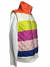 New Crown &amp; Ivy Vest Womens Plus Size XL Quilted Puffer Zipper Rainbow - £20.26 GBP