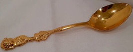 Baby Spoon Stainless Steel Japan Rose Handle 4 1/4&quot; Gold Tone - $6.16