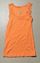 Faded Glory Ribbed Tank With Lace Trim Women’s M (8-10) Orange - $254.57 MXN