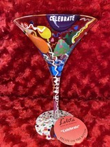 Lolita LOVE MY MARTINI “Celebrate” Hand Painted Martini Glass w/ Recipe No Box - £11.95 GBP