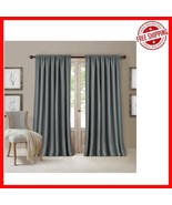 Timeless 52&quot; x 84&quot; Dusty Blue Faux Silk Curtain Panel - Energy Efficient... - $35.79 CAD