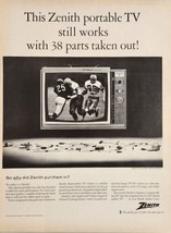 1964 Print Ad Zenith Skyline Model Portable TV Sets Football on Television - £13.98 GBP