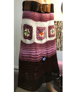 Women Skirt Size XL Handmade Granny Square Skirt Cuadros de la abuela - $4,704.19 MXN
