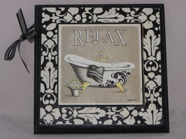 RELAX or REFRESH Powder Room Wall Plaque Bathroom Wall Art Bathtub Pedestal - £4.78 GBP