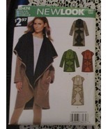 New Look 6474 Fall Style Draped Coat or Vest in 2 Lengths Sz 6-16 Sewing... - £11.62 GBP