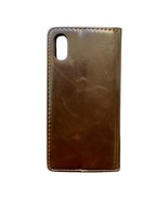 iPhone X Luxury Brown Leather Stitched Protective Folio Folding Case - £11.15 GBP
