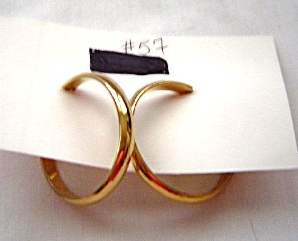 Vintage Gold Tone Hoop Post Earrings 1980's - $14.99