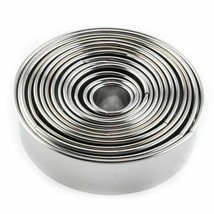14 Pcs Round Cutting Cookie Molds Stainless Steel Cake Ring Biscuit Baking Tools - £13.85 GBP