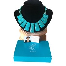 Turquoise Necklace By Sally Chanaratsopon Treasures Sterling Reversible Up 20” - £120.64 GBP