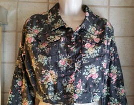 Womens Junior Sz L LARGE URVANA Floral Jacket long sleeve top - High Waist - £9.45 GBP