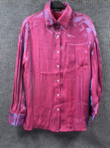 Shein Top Blouse Womens Pink Purple Large Metallic Look Long Sleeve Part... - £18.13 GBP