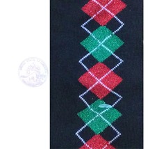 Funky Red Green Black Glitter Argyle Knee Socks Lolita Winter Holiday Christmas - £3.99 GBP