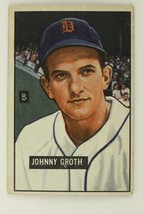 Vintage Baseball Card Bowman Gum 1951 #249 Johnny Groth Outfield Detroit Tigers - £7.69 GBP
