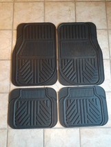 Trimmable 4 Pcs Rubber Automotive Vehicle Floor Mats For All Weather Support - £17.03 GBP