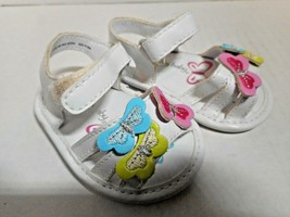 Koala Baby Toddler Girls Strappy Sandals White W Butterflies Sz 2 Toysrus - £10.54 GBP