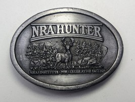 Vintage NRA Hunter Brushed Nickel Belt Buckle Institute for Legislative Action - £19.28 GBP