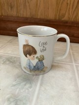 Precious Moments Mug Love is Kind Boy Turtle With Gold Trim - Vintage 1984 - £13.95 GBP