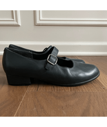 Drew Dark Blue Leather Mary Jane Block Heel Shoes 7.5 - $667.47 MXN