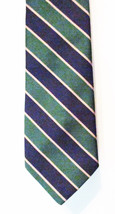 Rooster Regimental Stripe Tie Made in England Twill Polyester Vintage 80s - $14.25